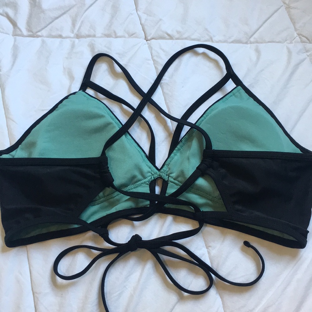 Black and Tiffany Blue swimsuit top